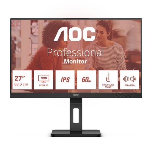 AOC 27 LED IPS 4K UHD 16:9 4 MS 350 CDM, PIVOT, DP/HDMI, MULTIMEDIALE