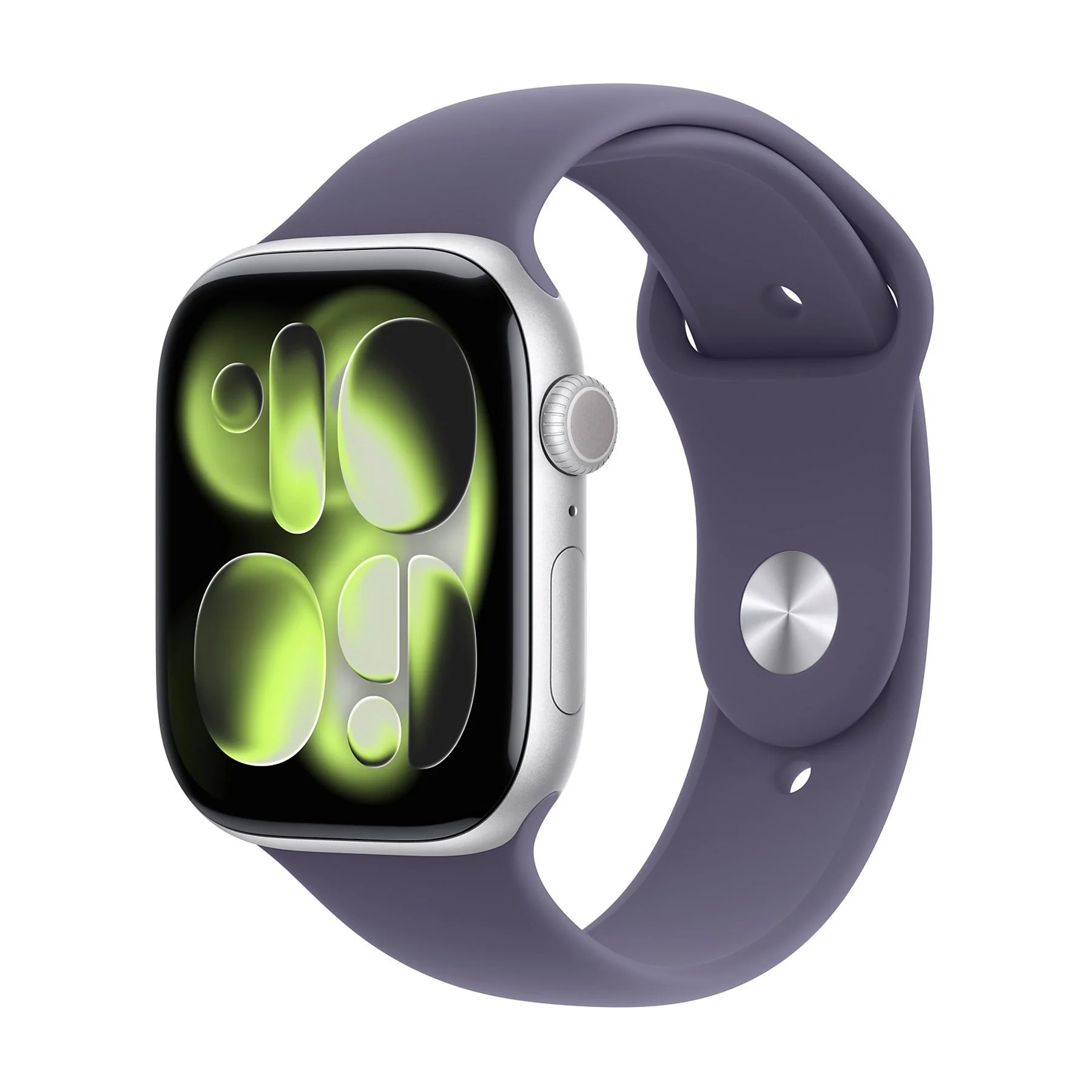 APPLE WATCH SERIES 11 GPS E CELLULAR 46 MM SILVER ALUMINIUM CASE WITH PURPLE FOG SPORT BAND, S/M