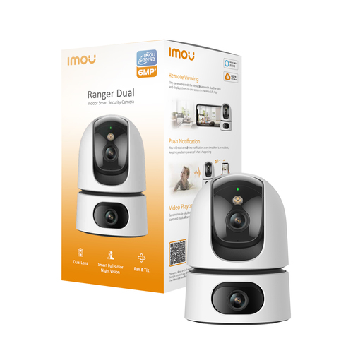 IMOU RANGER DUAL 6 MP TELECAMERA INTERNA DOPPIA OTTICA MOTORIZZATA, AI IMOU SENSE, SIRENA E FARETTO