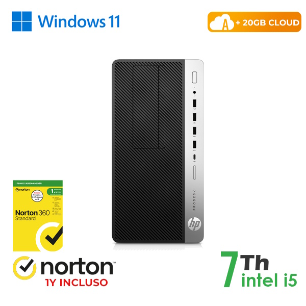 RINOVO PC HP REFURBISHED 600-800 G3 Tower i5-7X00 DDR 4 16 GB SSD 128 GB+500 GB HDD W11P CLOUD 20 GB Grad - PC Ricondizionato / RICONDIZIONATI