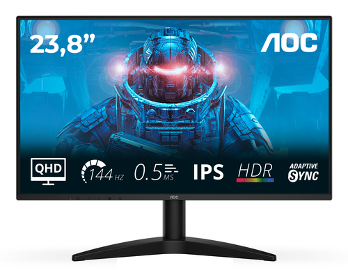 AOC 23,8 LED IPS QHD 16:9 0,5 MS 144Hz 300 CDM, DP/HDMI