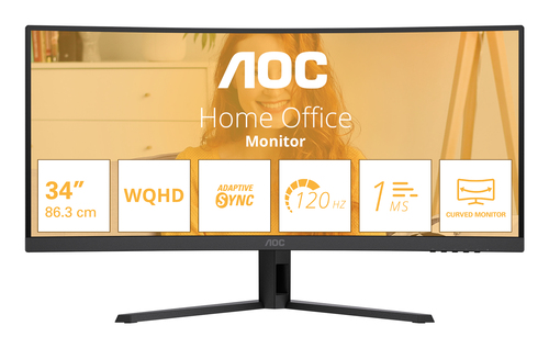 AOC CURVO 34 LED VA WQHD 21:9 4 MS 120hz, REG ALT, DP/HDMI