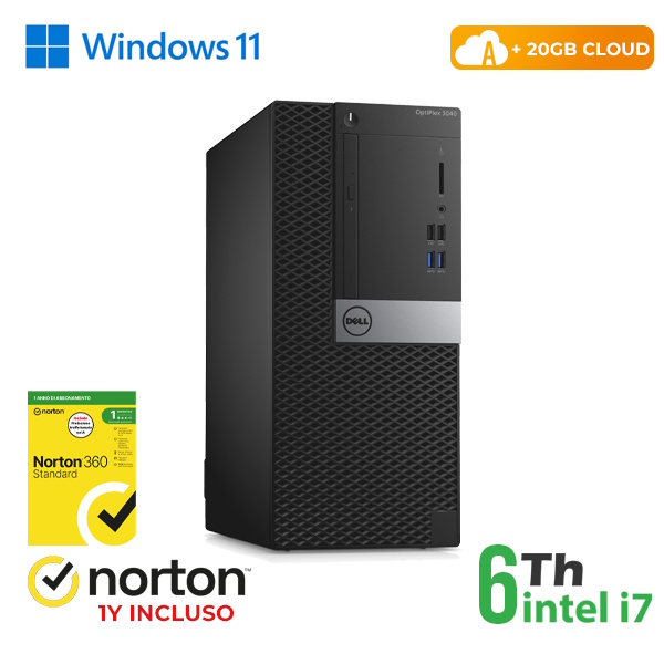 RINOVO PC DELL REFURBISHED Optiplex 3040 Tower i7-6X00 DDR 16 GB SSD 256 GB HDMI W11P CLOUD 20 GB Grade - PC Ricondizionato / RICONDIZIONATI