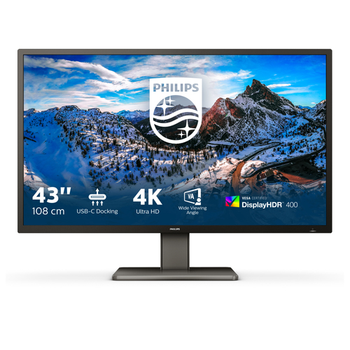 PHILIPS 42,5 LED VA 16:9 4K UHD 4 MS 400 CDM, DP/HDMI HUB USB-C, PIVOT, MULTIMEDIALE