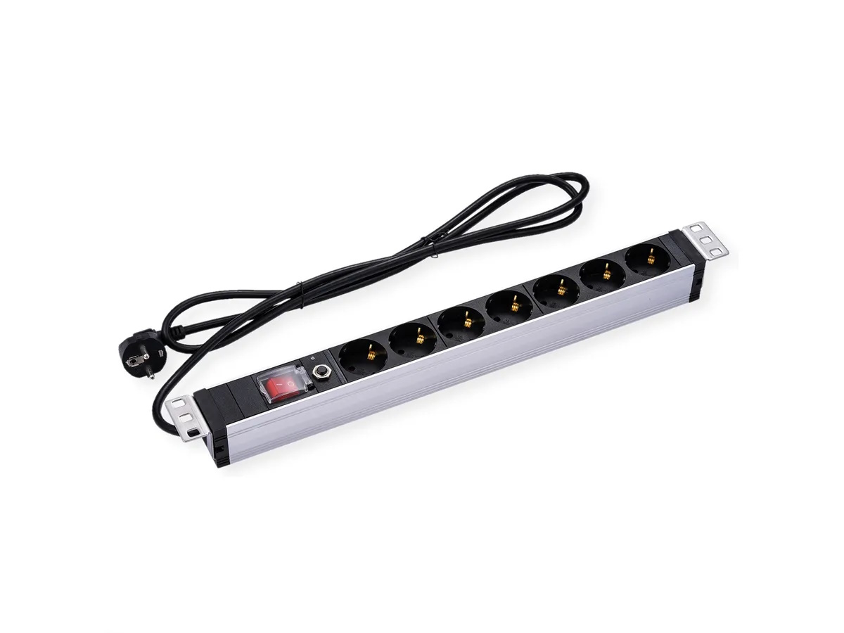 VALUE PRESA PDU A 7 VIE, 45, 19" 1 UH, 45, CON PROTEZIONE DA SOVRACCARICO, 2M