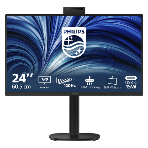 PHILIPS 23,8 LED IPS FHD 16:9 4 MS 300 CDM 120hz, PIVOT, WEBCAM, USB-C DOCK, DP/HDMI, MULTIME