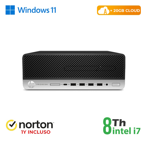 RINOVO PC HP REFURBISHED 600 G4 SFF i7-8X00 DDR 4 8 GB SSD 256 GB W11P CLOUD 20 GB Grade A 1Y Warranty + - PC Ricondizionato / RICONDIZIONATI
