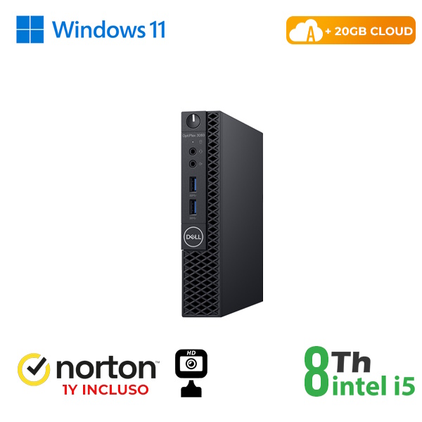 RINOVO DELL MINI PC REFURBISHED OPTIPLEX 3060-5060M i5-8X00 SODDR 4 8 GB SSD 256 GB W11P CLOUD 20 GB Grad - PC Ricondizionato / RICONDIZIONATI