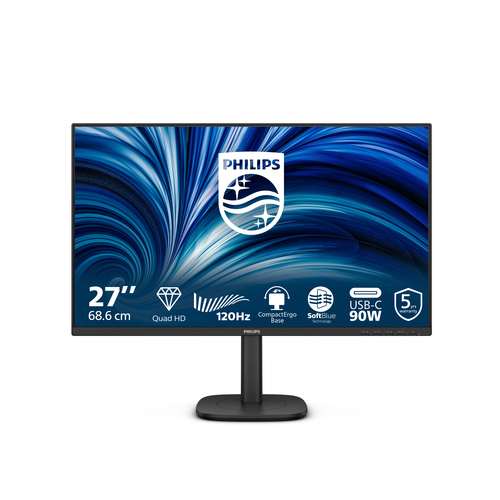 PHILIPS 27 LED IPS QHD 16:9 4 MS 350 CDM 120hz, PIVOT, VGA/DP/HDMI, USB-C, MULTIMEDIALE