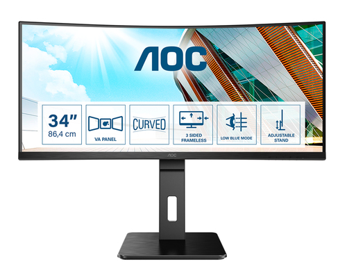 AOC CURVO 34 LED VA 21:9 QHD 1 MS 300 CDM, HDMI/DP, MULTIMEDIALE