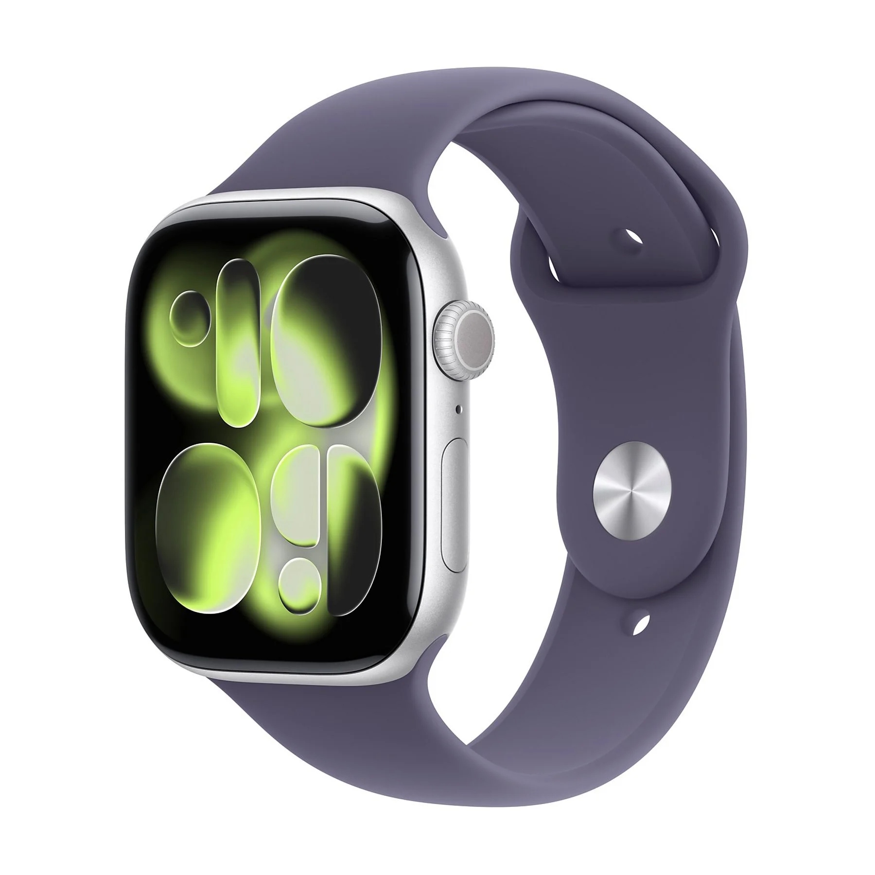 APPLE WATCH SERIES 11 GPS 46 MMSILVER ALUMINIUM CASE WITH PURPLE FOG SPORT BAND, M/L
