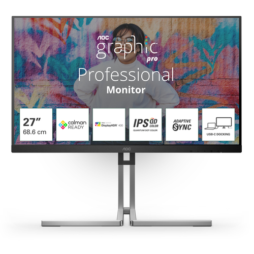 AOC 27 IPS 16:9 QHD 4 MS 420 CDM, USB-C, PIVOT, DP/HDMI, GRAPHIC PRO