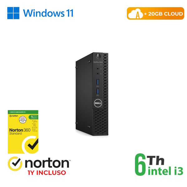 RINOVO Mini PC DELL REFURBISHED Optiplex 3050M i3-6X00T DDR 4 8 GB SSD 256 GB W11P HDMI CLOUD 20 GB Grad - PC Ricondizionato / RICONDIZIONATI